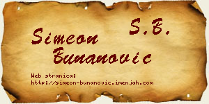 Simeon Bunanović vizit kartica